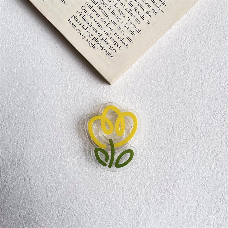 Transparent Tulip-Design Acrylic Phone Stand | Retractable & Foldable