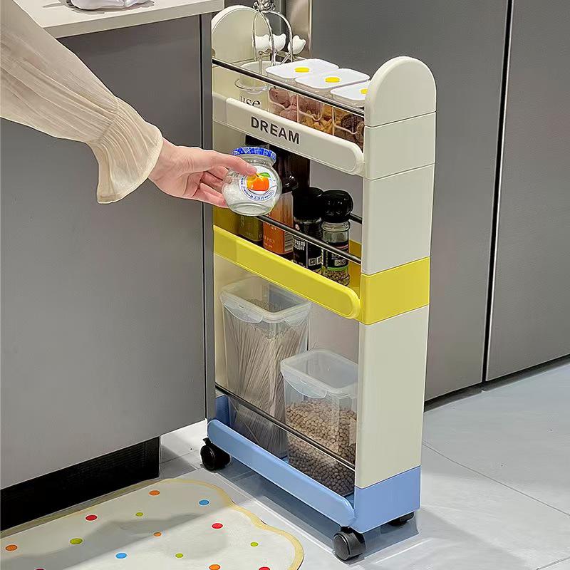 Bathroom Floor Standing Multi-layer Storage Rack, Bathroom Multifunctional Plastic Storage Rack Kitchen