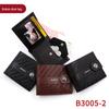 Men's Embossed Leather Wallet with Magnetic Buckle and Coin Pocket