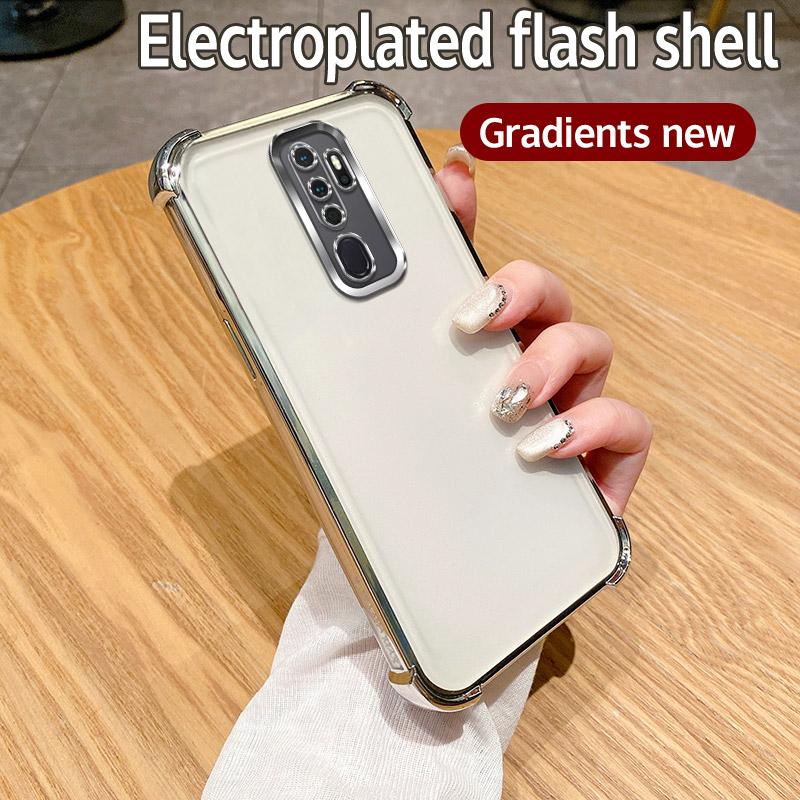 For OPPO A9 2020 Case OPPO A5 2020 Phone Case Shiny Glitter Plating Silicone Camera Lens Soft Back Cover