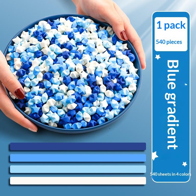 540PCS Colorful Double-sided Lucky Star Origami Gradient Stars Origami Paper Strips DIY Handmade Art Making Home Decoration