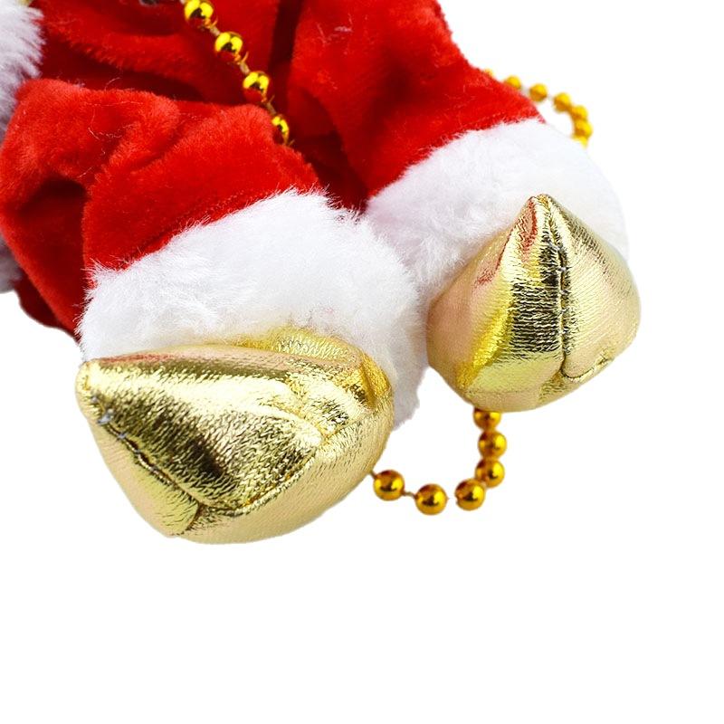Santa Claus Doll Climbing Bead Rope Christmas Decoration Hanging Pendant Music Children's Toy Gift Electric Party Elderly
