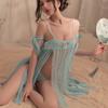 Erotic Underwear, Sexy Tang-style blouse and skirt Uniform, Seductive and Hot Hanfu Embroidered Gauze Sleeping Dress Set 8636