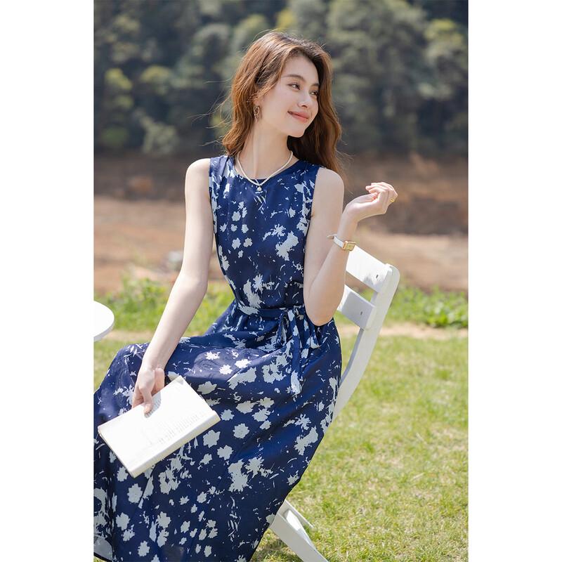 Mokana French Style Floral Sleeveless Maxi Dress S