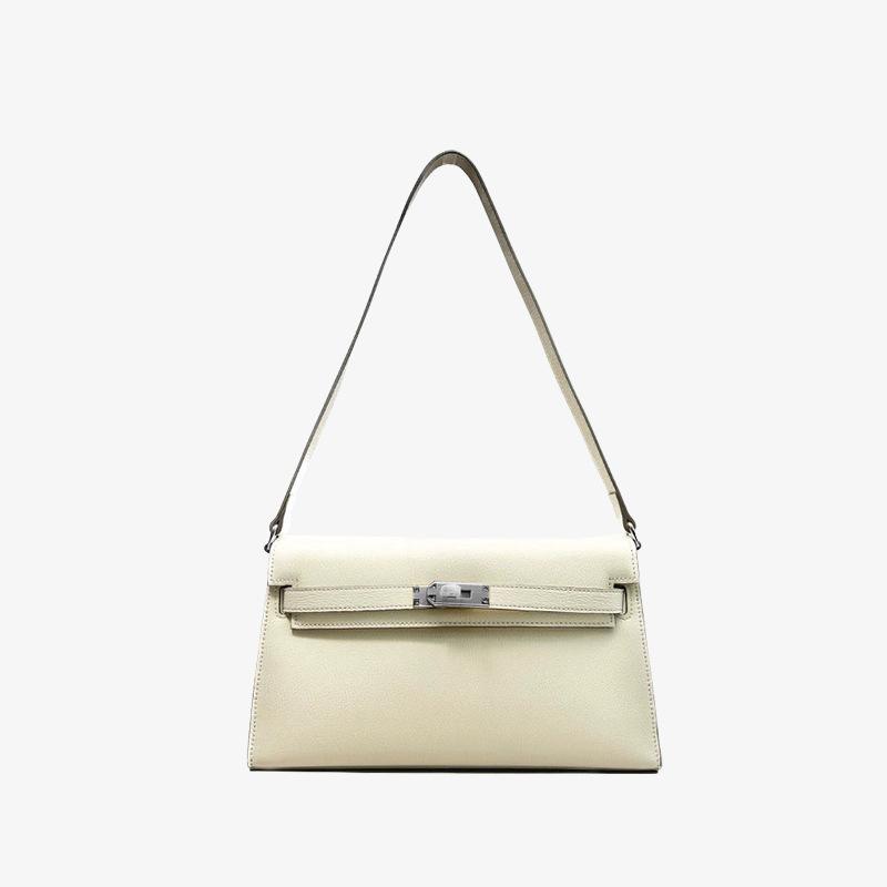 Nová jednobarevná podpažní taška z pravé kůže, Dámská taška přes rameno, Módní taška crossbody, Univerzální malá čtvercová taška pro ženy