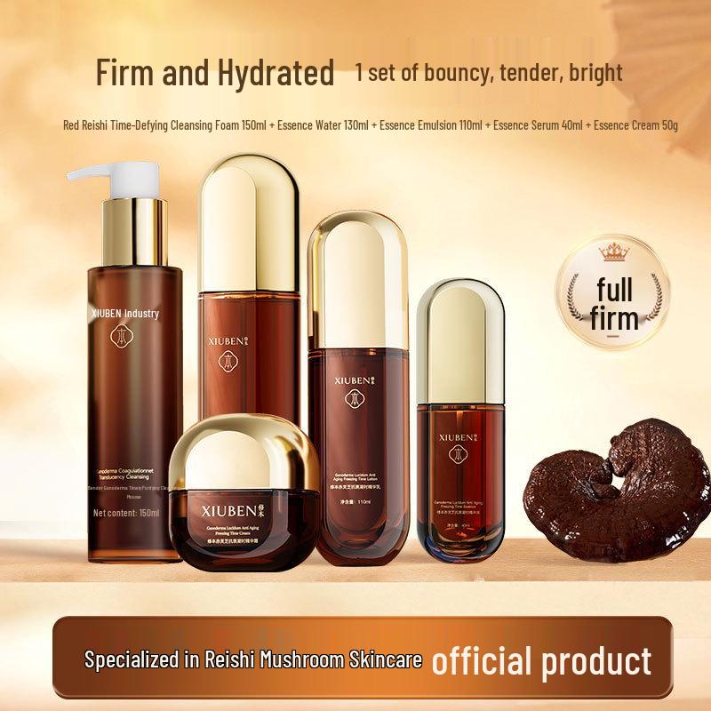 Red Reishi Anti-Wrinkle Firming & Moisturizing Skincare Gift Set - 5 Pieces