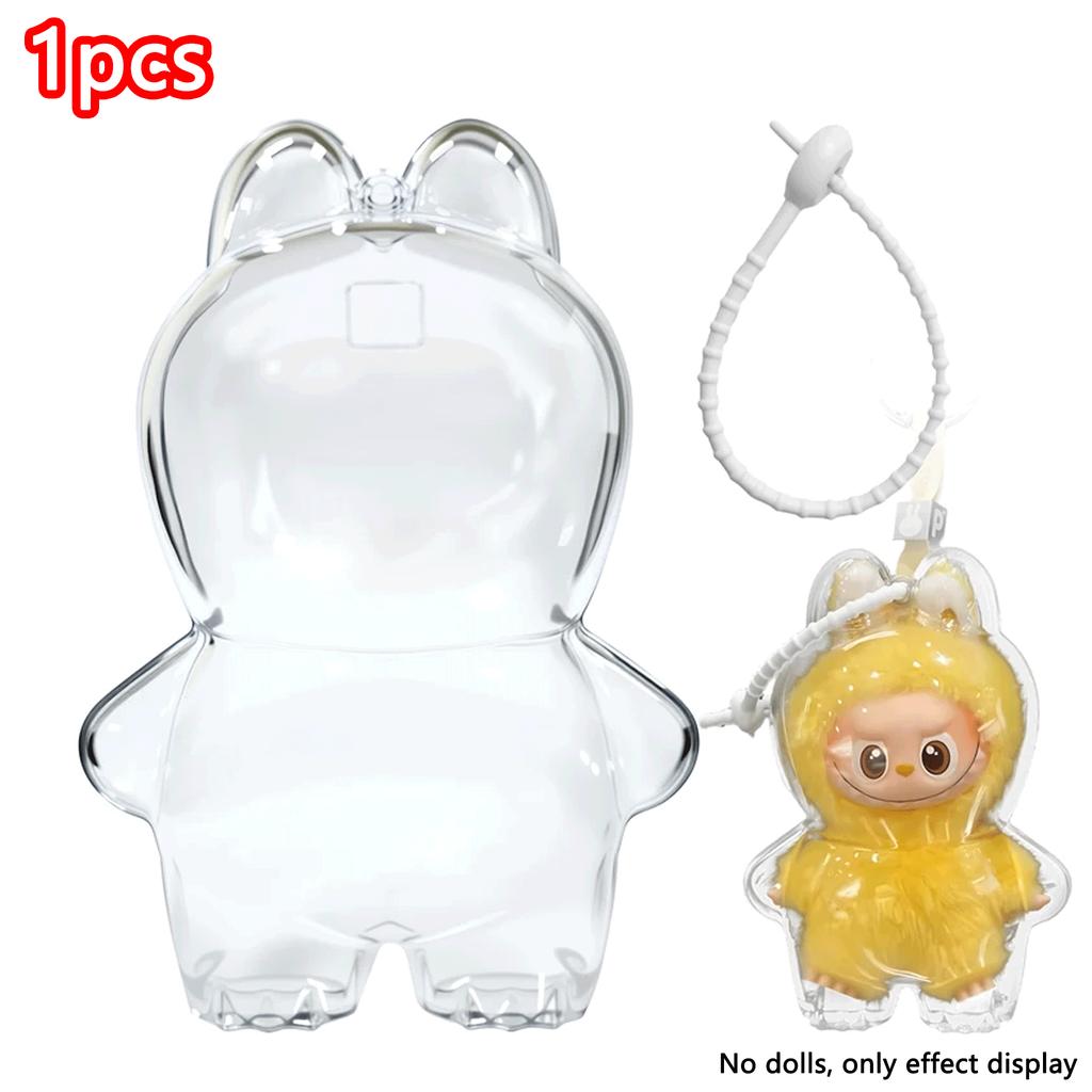 For Labubu 4.0 Pin For Love Transparent Protective Cover Monster Toy Elf Doll Cover Storage Box Display Cover For Party Dolls