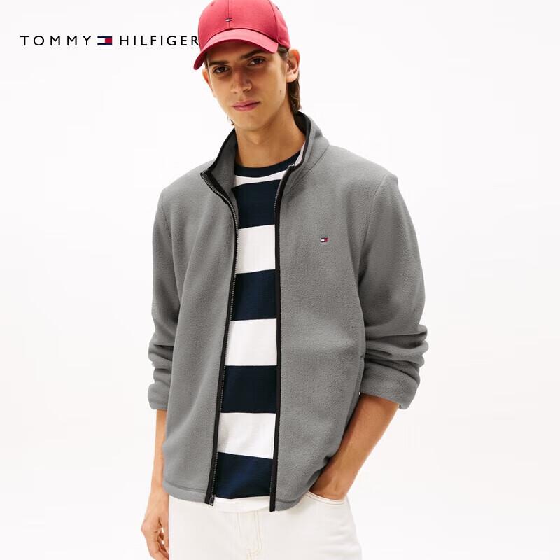 Tommy Hilfiger Men's Lightweight Fleece Stand-Up Collar Cardigan