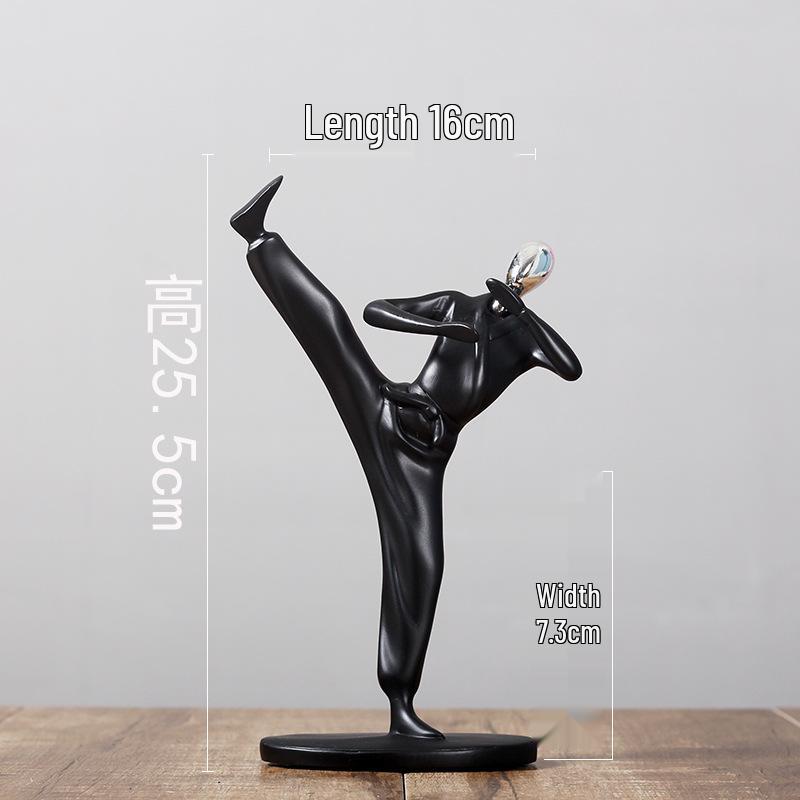 Современная черная спортивная фигурка в скандинавском стиле для домашнего декора