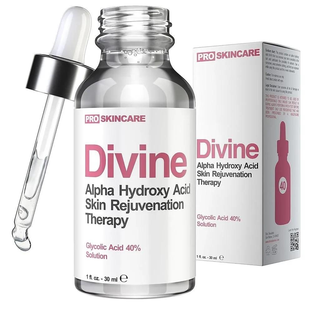 

Divine Alpha Hydroxy Acid Therapy 30ml 1 Pack Glycolic Acid Peel 40% Professional Chemical Peel for Face