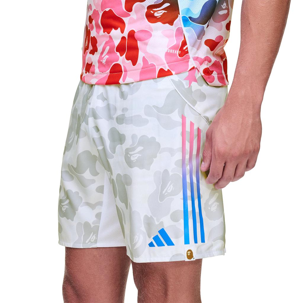 Adidas X A Bathing Ape Collaboration FW25 FB Logo Three Stripes Elastic Sports Shorts Unisex Shorts KB2205