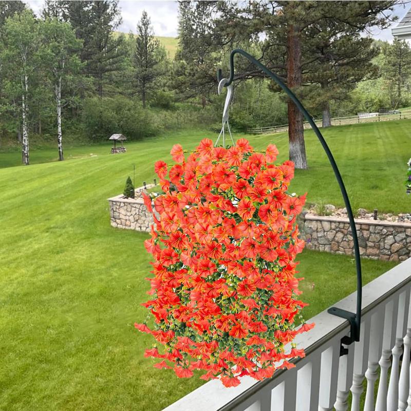 2Pcs Artificial Morning Glory Eucalyptus UV Resistant Hanging Decor for Wedding Home Garden Outdoor Indoor Durable Decorations