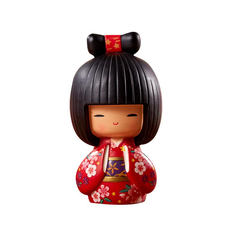 Japanese Doll Humanoid Kimono Japan Cuisine Sushi Restaurant Decorations Japanese Ornament Resin Home Decoration Kawaii Figurine