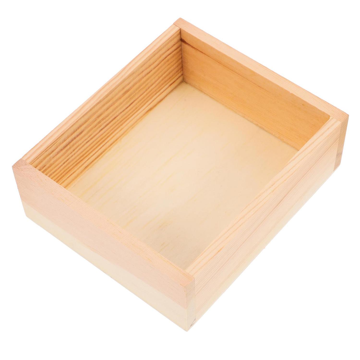 

Wooden Desktop Organizer Box 30 x 30 x 8cm Multipurpose Lidless Storage Container For Documents Jewelry Accessories A