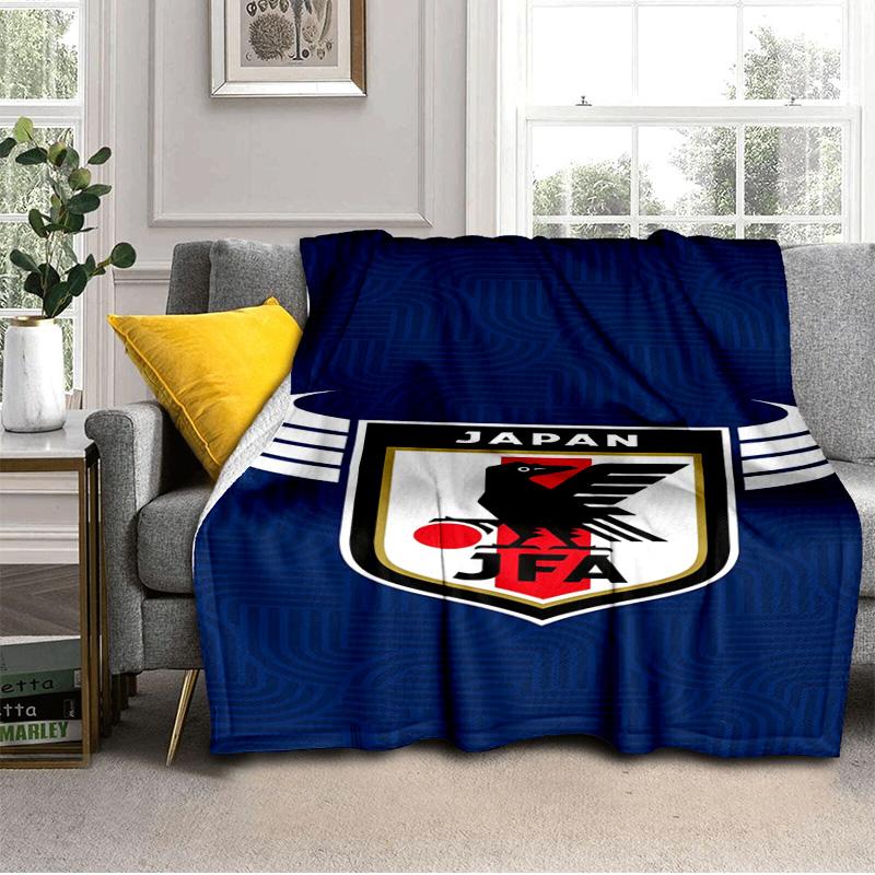 Japan Football Association Emblem Blanket Suitable for Sofas, Beds, Offices, And Camping - Perfect Gift for Halloween Christmas