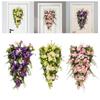 Flower Swag Decor Wall Hanging Decorative Teardrop Wreath for Home