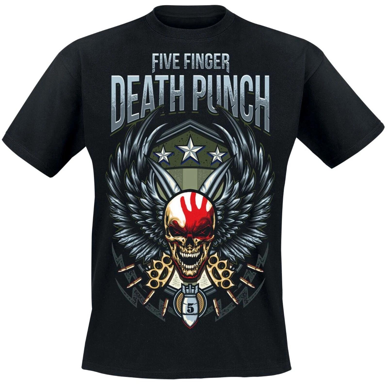 FIVE FINGER DEATH PUNCH cd lgo SKULL WING SHIELD Official SHIRT LRG new S
