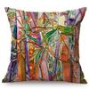 Colorful Charming Flowers Oil Painting Art Lotus Plumeria Peony Flower For Home Decor Sofa Cushion Cover Linen Throw Pillow Case