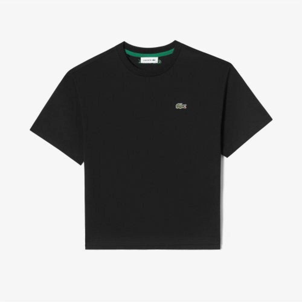 

LACOSTE Женская футболка свободного кроя с короткими рукавами [черный]