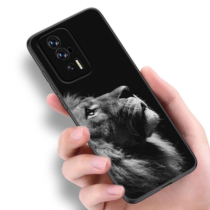 Animal Lion Black Silicone Phone Case For Xiaomi Redmi 7A 8A 9A 10A 11A 9C 10C 12C 13C 11 Prime A1 A2 Plus 12 4G Note 9T 12R