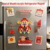 Caishen New Year Acrylic Fridge Magnet Set: Decorative Chinese Trend Gift