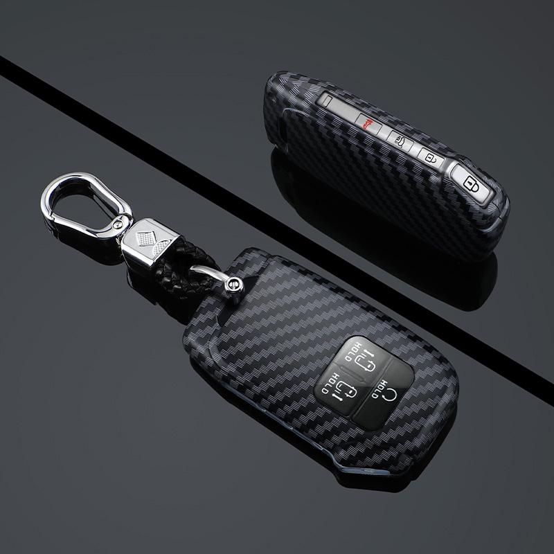 Abs Carbon Fibre Car Key Case Cover Suitable For Kia Carnival   Sedona Carnival Ka4 Ex Sx Lx Fiesta  Keychain