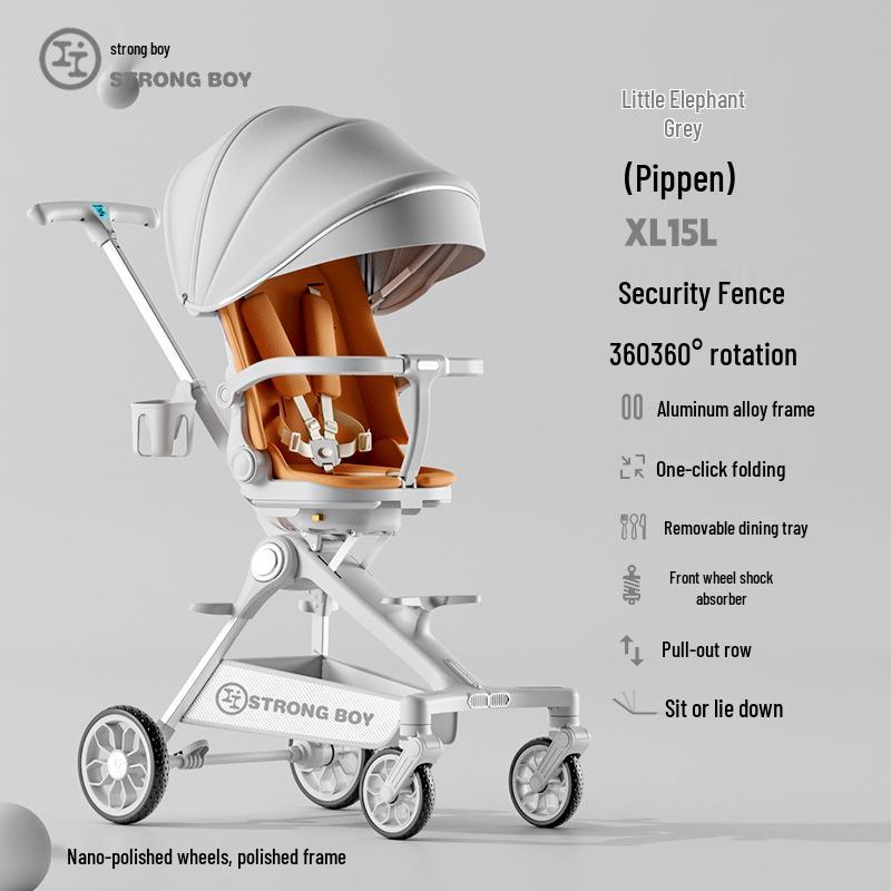 Zhuangzai Wysoki Stelaż Lekki Dwukierunkowy Wózek Dziecięcy dla Niemowląt i Małych Dzieci