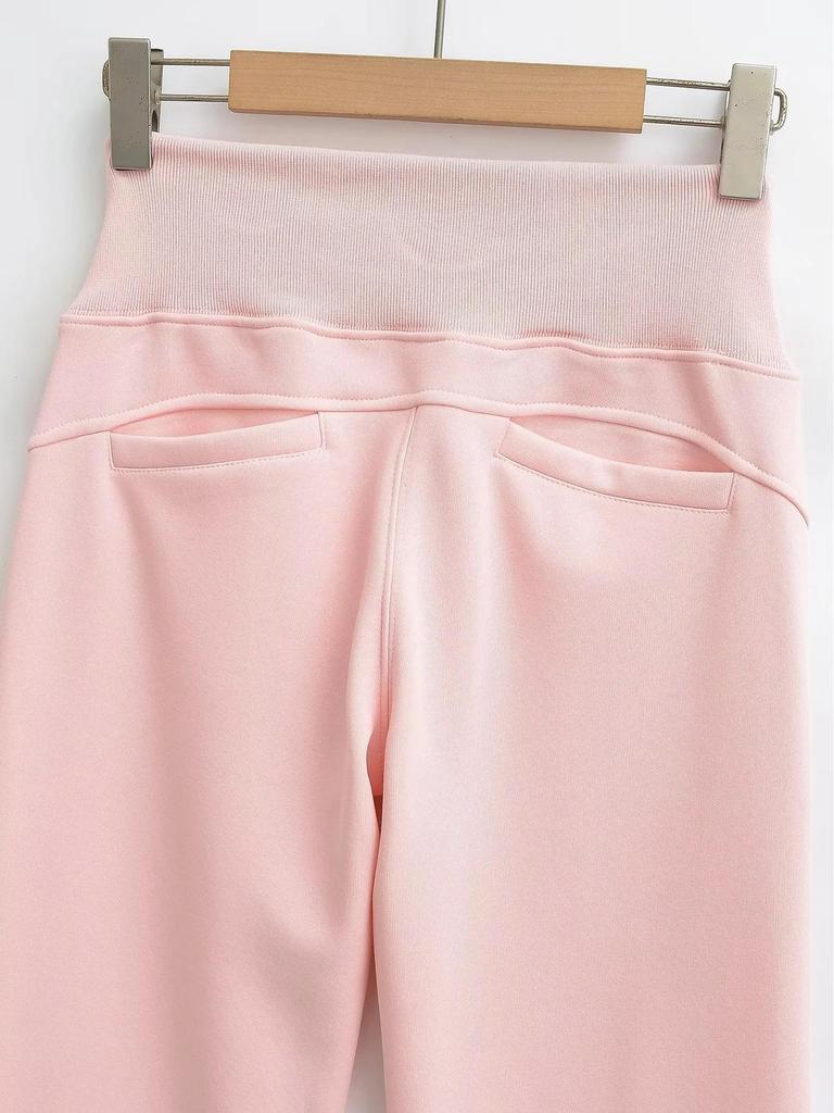 Women's Cotton Flannel Flare Sweatpants - Thickened, Floor-Length, Mid-Low Elastic Waist, Versatile for Autumn and Winter