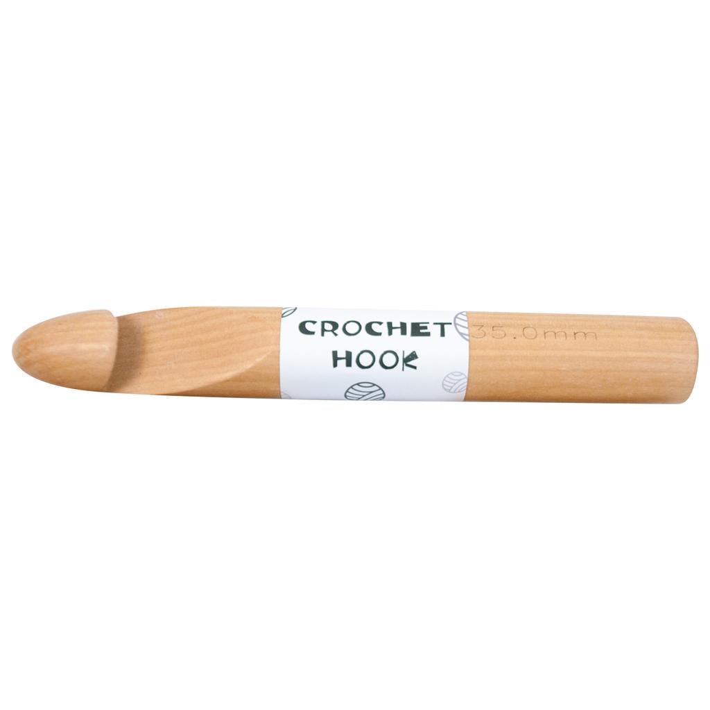 Beech Wood Crochet Hooks Small Knitting Needle 30mm 35mm Thick Knitting Needle for Weaving Bag Socks Yarn Crafts