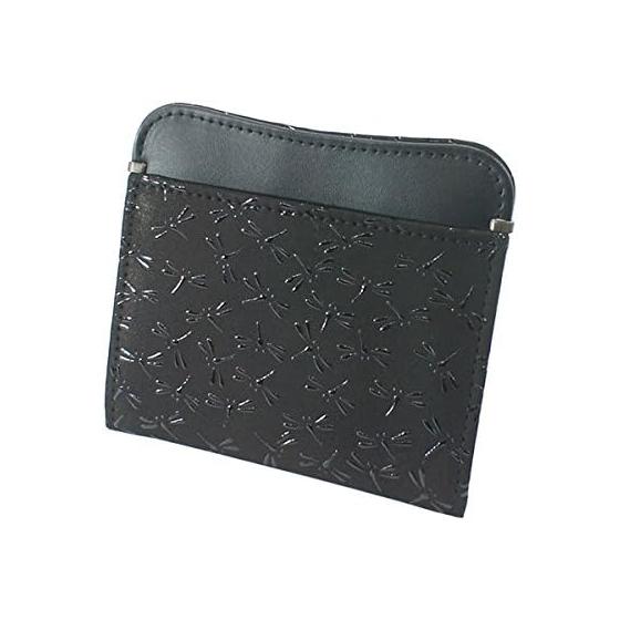 Inden-ya Inden Coin Purse Deer Leather Black X Black Lacquer Dragonfly Pattern 1208-01-008
