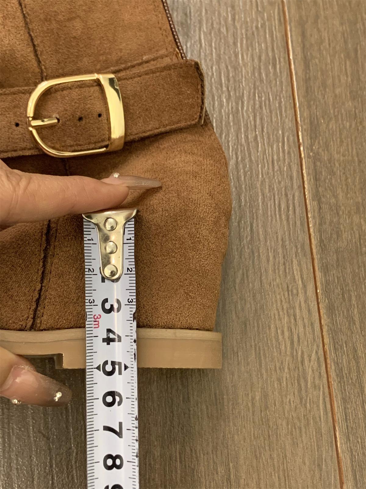 

Летние коричневые ботильоны с внутренним увеличением высоты, мысок Маллард, крутые ботинки, женская обувь 2025 лето, путешествие в Синьцзян с юбкой, короткие ботинки 39