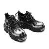 Men and Women Vintage Rock Couple Shoes  Dark Punk Leather Retro Boots Metal Niche Design Unisex Single Platform Shoes