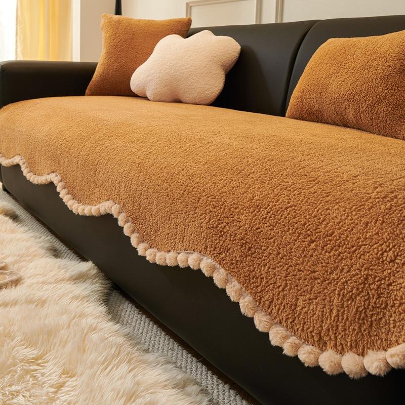 New Sofa Cover Cloth Thickened Anti Slip Sofa Cushion Cover For Autumn And Winter Warmth Light Luxury And High-End Feeling