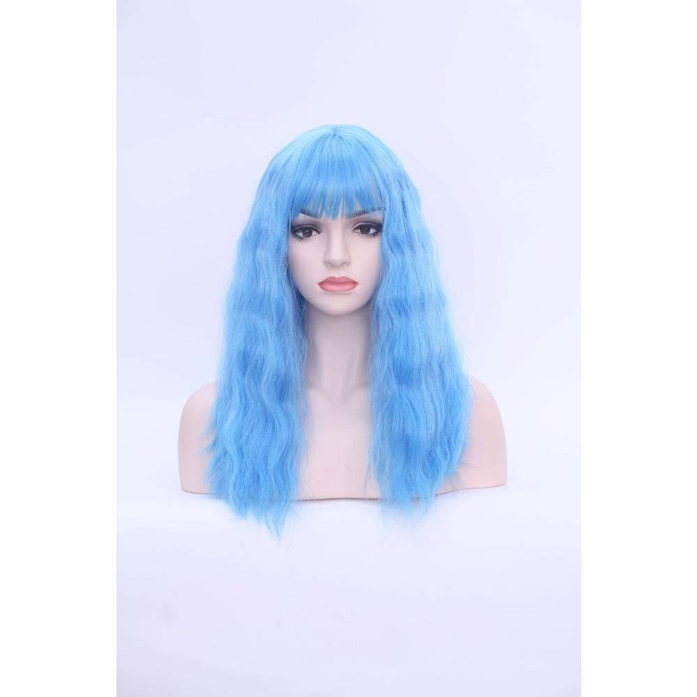 

Парик Водная рябь Парик Многоцветный Смешанный Цвет Длинные Вьющиеся Волосы, Слегка Завитые Большие Волосы Воздушные Челки