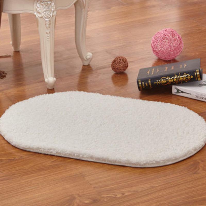 Tapis uni style européen en laine d'agneau pour salon, salle de bain et chambre à coucher
