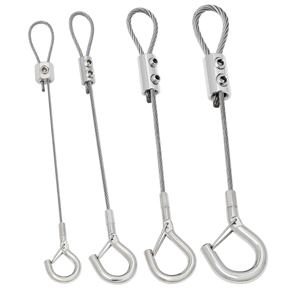 304 Stainless Steel Wire Rope Lock Buckle, 1-4mm Adjustable Hanging Picture and Lighting Wire Hook Adjuster