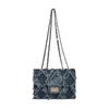 Rag Denim Bag Women's New Fashion Diamond Square Bag Commuter Messenger Chain Bag