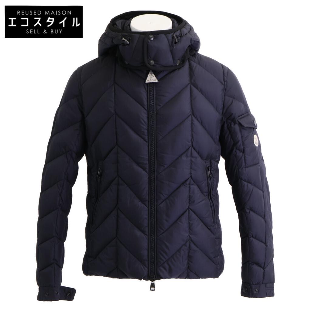 Moncler Domestically Published BERRIAT/Beria Hooded Quilted Down Jacket 1 NavyUsed