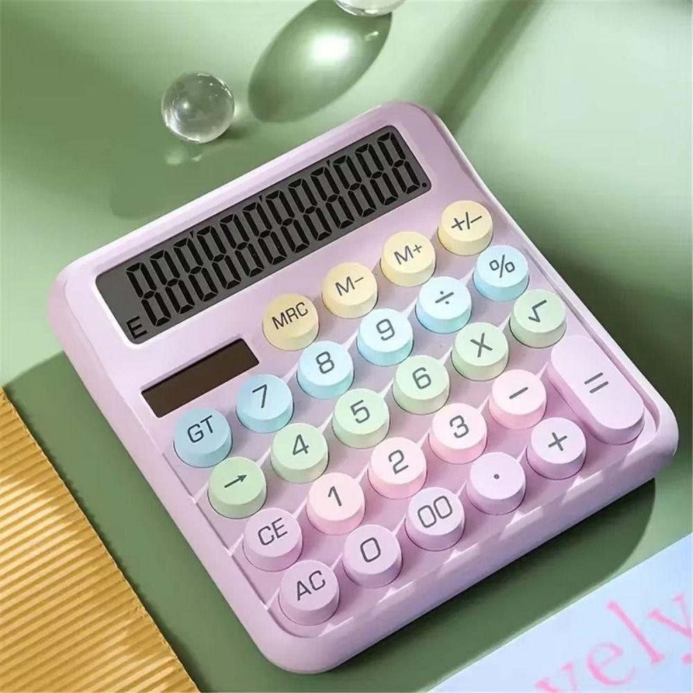 Dual Power Supply Candy Color Calculator Solar Powered Dopamine Calculator  Student Tools