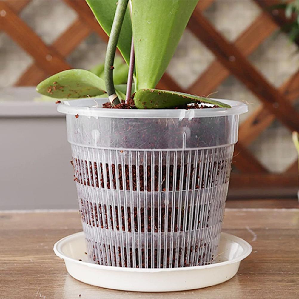 10 Pcs Orchid Pot Plastic Pots Indoor Plant Flower Planter for Orchids Plants Outdoor Transparent Flowerpot
