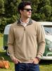 Men's Textured Jacquard Stand Collar Pullover Zip Pocket Casual Sweatshirt