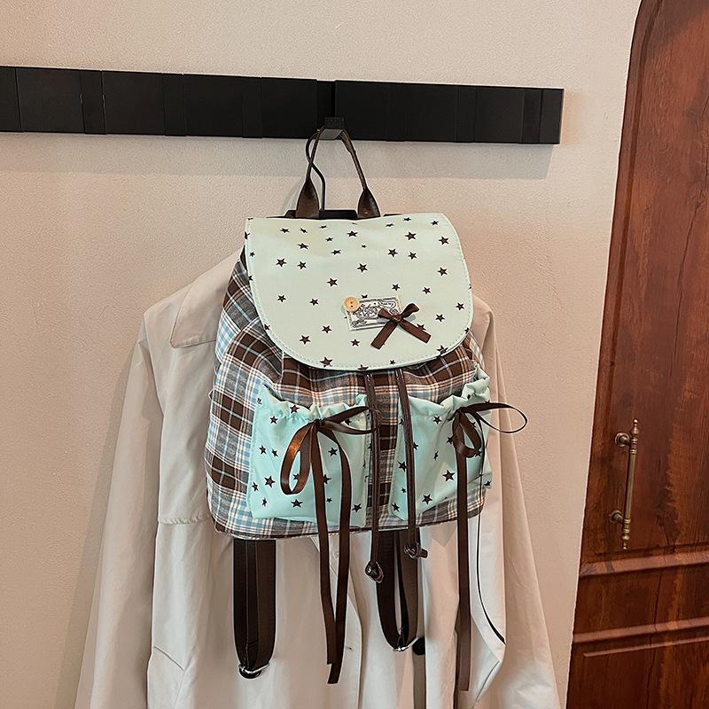 

Повседневный модный рюкзак большой вместимости, женская новая клетчатая сумка, студенческая сумка для учебы и работы