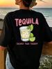 Fashion Tequila Lemon Drink Casual T Shirt Fashion Funny Y2k T Shirts Unisex Unisex TShirt Round Neck Short Sleeve Tee Shirt