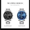 POEDAGAR Luxury Man Watch Chronograph Waterproof Luminous Date Quartz Wristwatch Fashion Sport Stainless Steel Watches