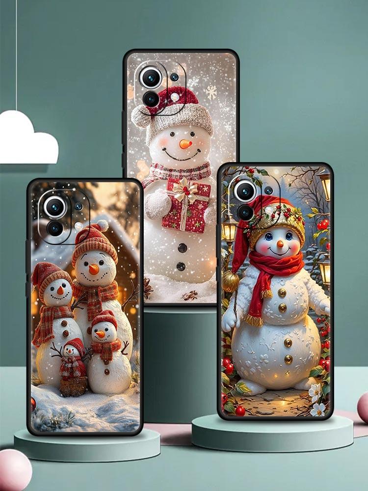 Christmas Snowman Phone Case Cover for Xiaomi Mi 17 15 14 13 12 11 Ultra 15T 14T 13T 12T 11T Pro Lite 5G Soft TPU Shell Fundas