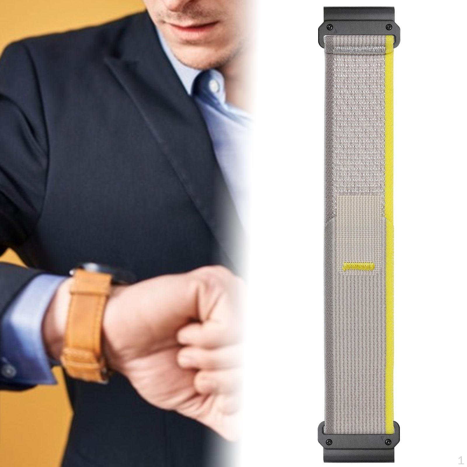 

Быстросохнущий нейлоновый ремешок с крючком и петлей для часов Fenix ​​6x Pro Men, черный, серый