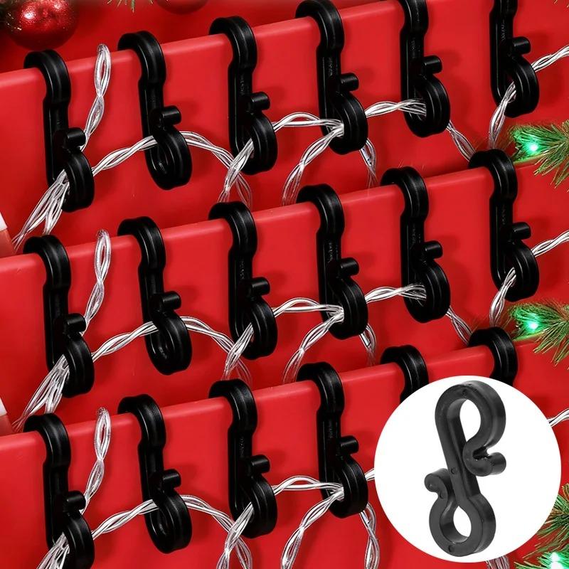 Christmas Ornament S Shaped Hooks Plastic String Light Gutter Hook DIY Outdoor Lights Clips Hanging Hook Holiday Decoration