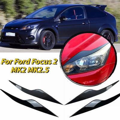 2ks ABS přední světlomet Obočí Obočí Oční víčka Světlomety pro Focus 2 MK2 2.5 Carbon Exteriér Kryt Příslušenství pro styling auta