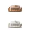 Baking Tools Ceramic Butter Dish Exquisite Household Butter Tray with Cover Rectangular Dim Sum Dish Hotel
