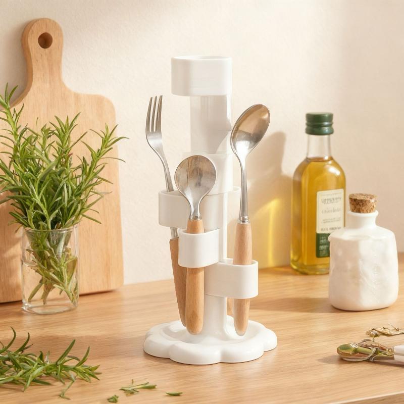 

Настольный вращающийся на 360 градусов стеллаж для хранения канцелярских принадлежностей и кистей для макияжа, Органайзер для рабочего стола, Держатель для кухонной утвари и зубных щеток onesize